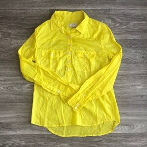 J Crew Yellow Neon Button-Up Collared Shirt